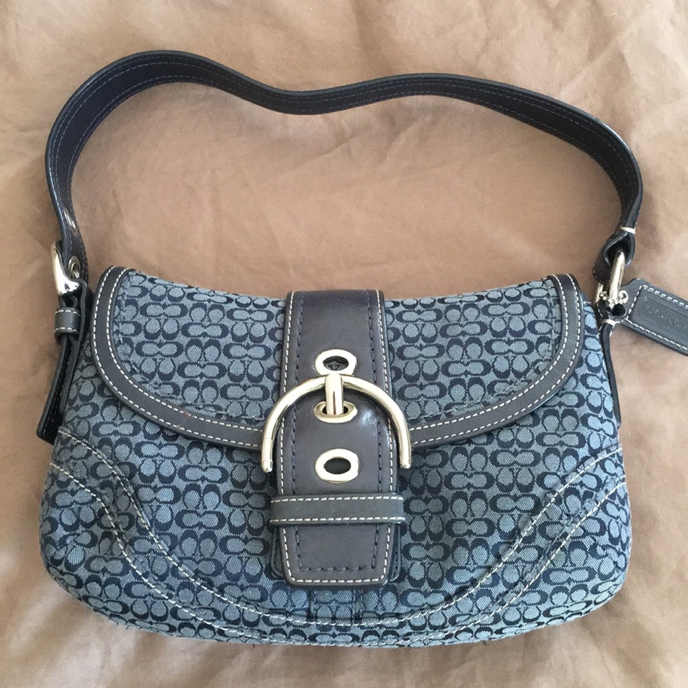 Blue coach signature bag